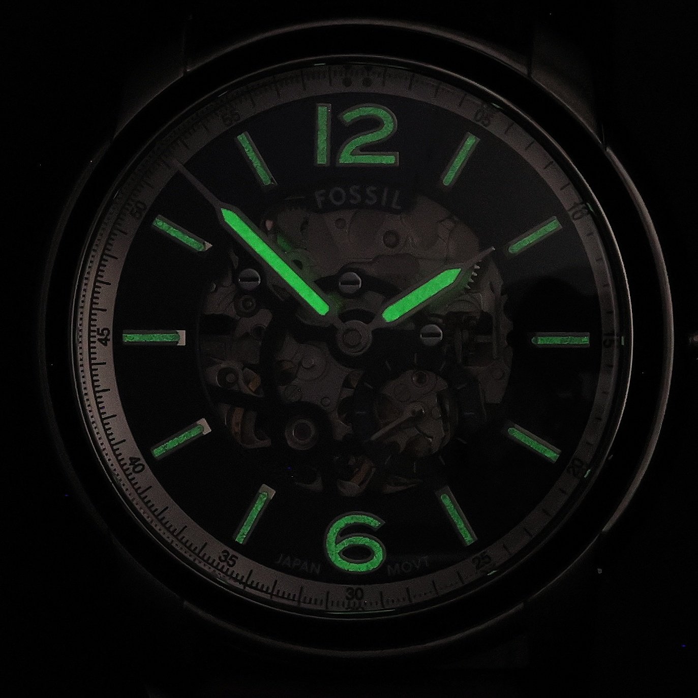 Fossil ME3263 HERITAGE AUTOMATIC Brown Leather Strap 43mm Męskie klasyczny zegarek srebrny - miniatura 5