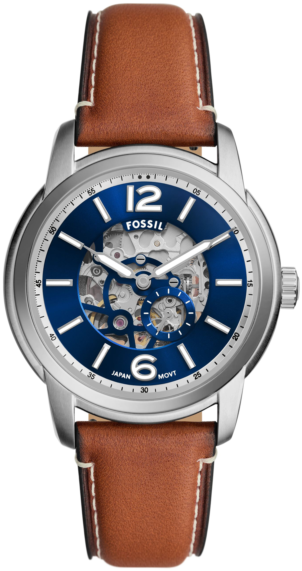 HERITAGE AUTOMATIC Brown Leather Strap 43mm Fossil ME3263 