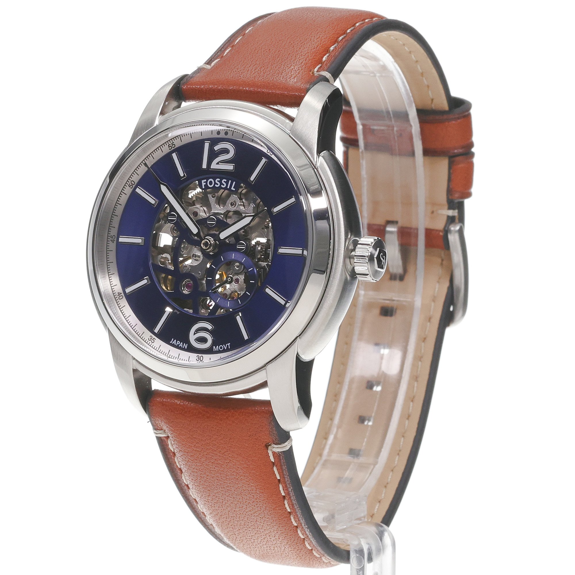 Fossil ME3263 Męskie HERITAGE AUTOMATIC Brown Leather Strap 43mm zegarek męski klasyczny mineralne - miniatura 2