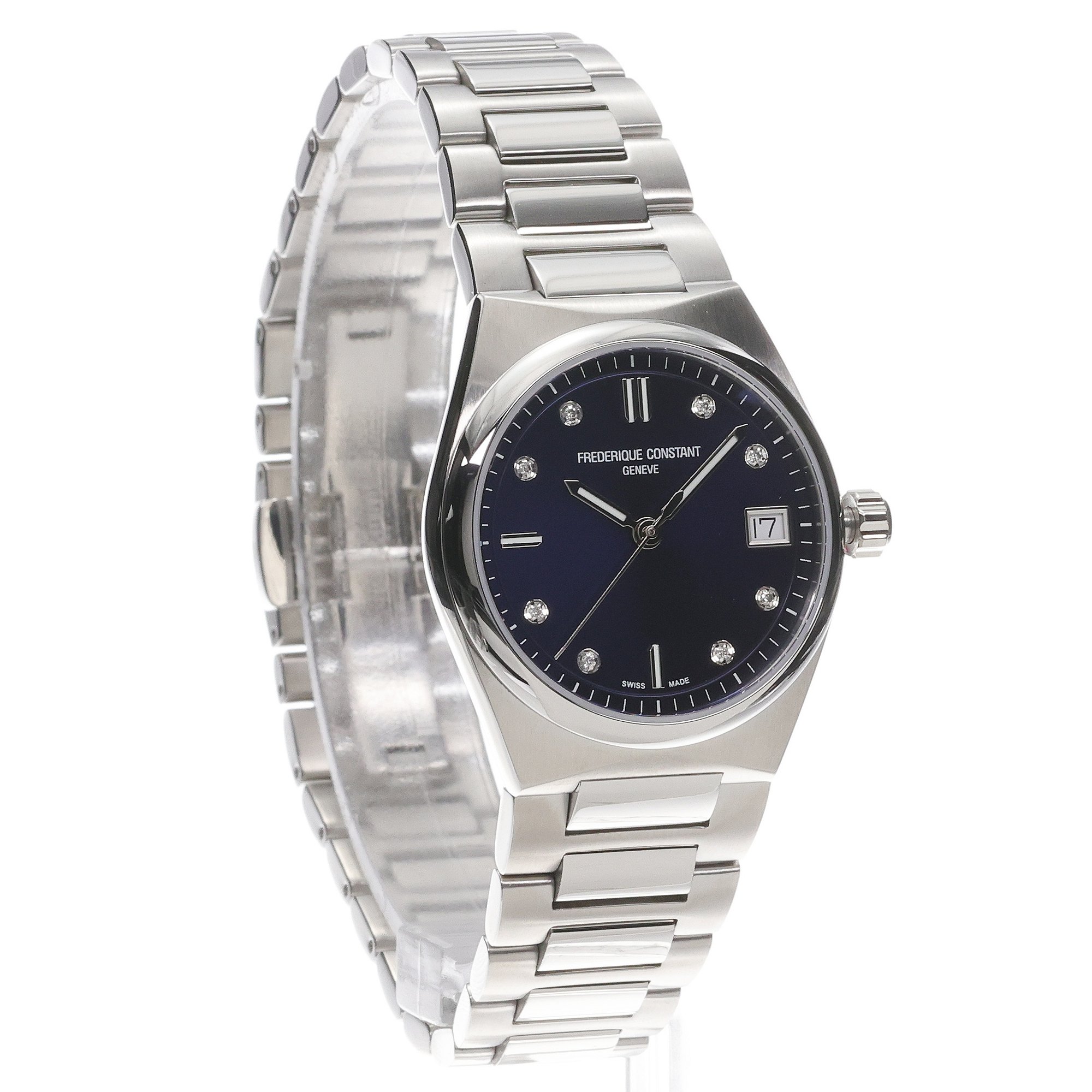 Frederique Constant FC-240ND2NH26B zegarek srebrny elegancki Highlife bransoleta