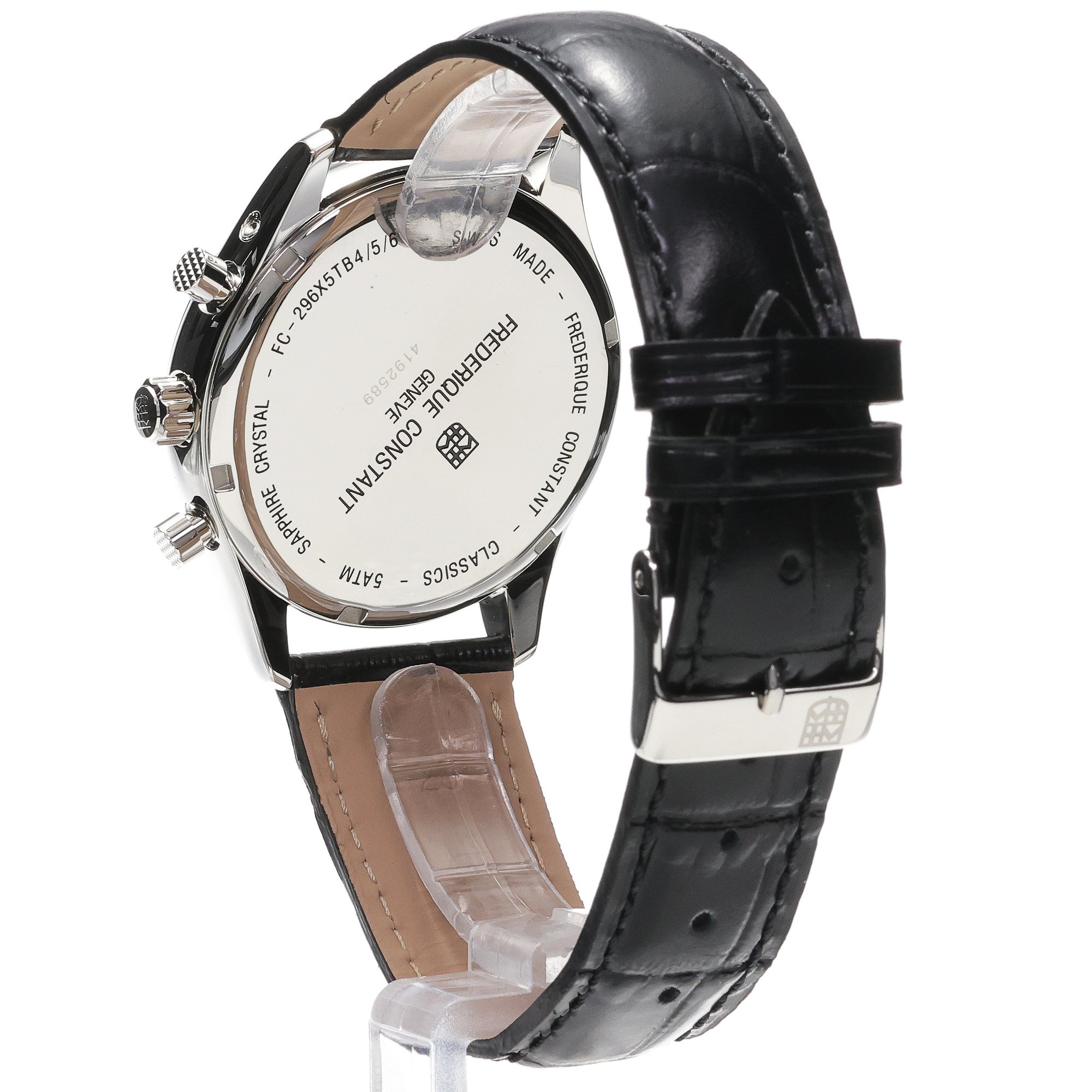 Frederique Constant FC-296SW5B6 zegarek srebrny elegancki Classics pasek
