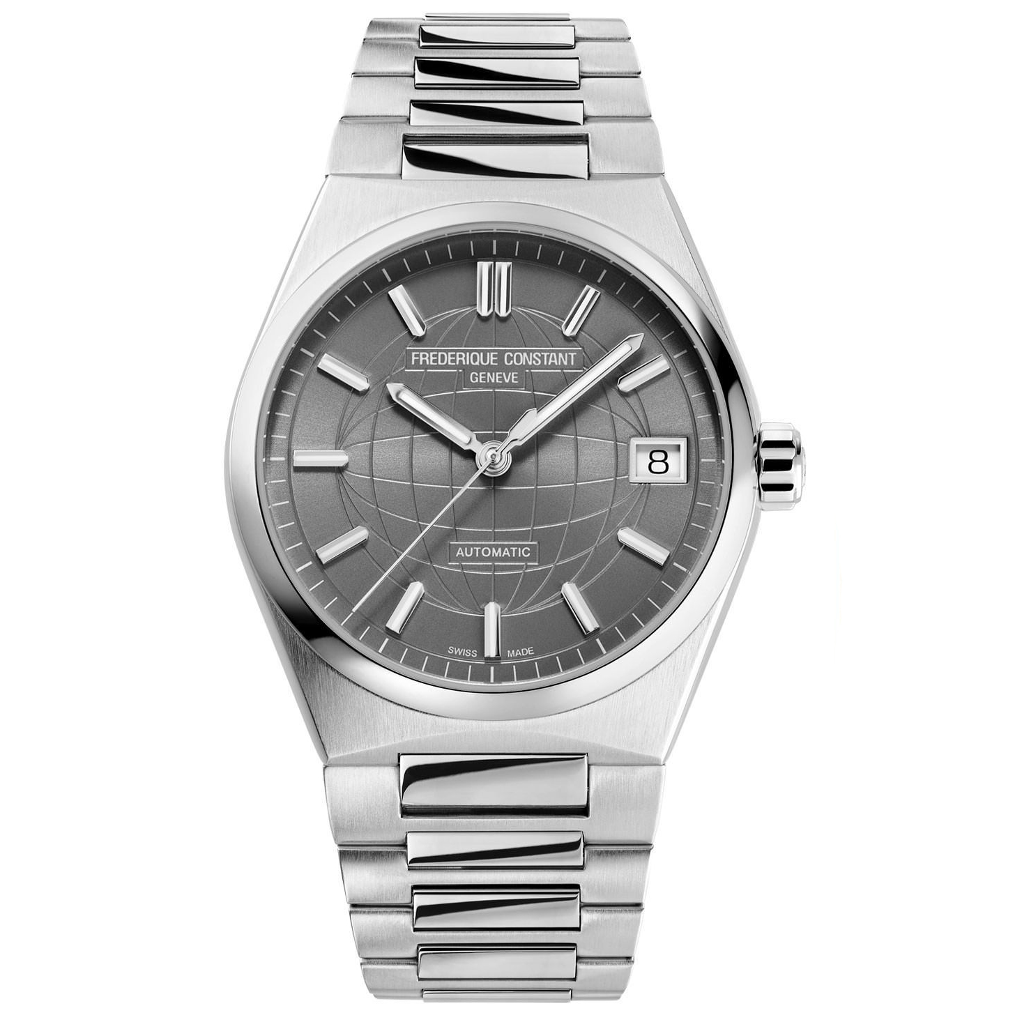 Frederique Constant FC-303LG2NH6B zegarek srebrny klasyczny Highlife bransoleta