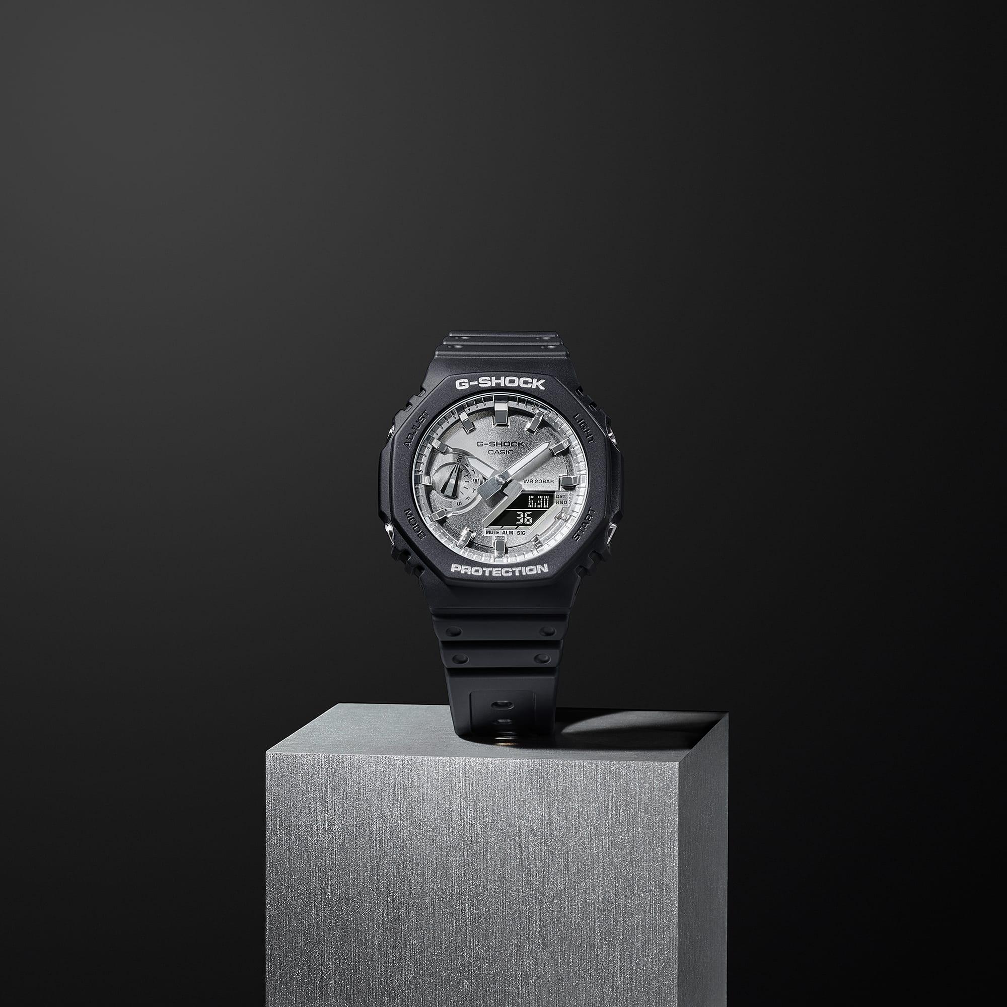 G-SHOCK GA-2100SB-1AER G-SHOCK MATTE BLACK AND SILVER G-SHOCK Original sportowy zegarek czarny - miniatura 10