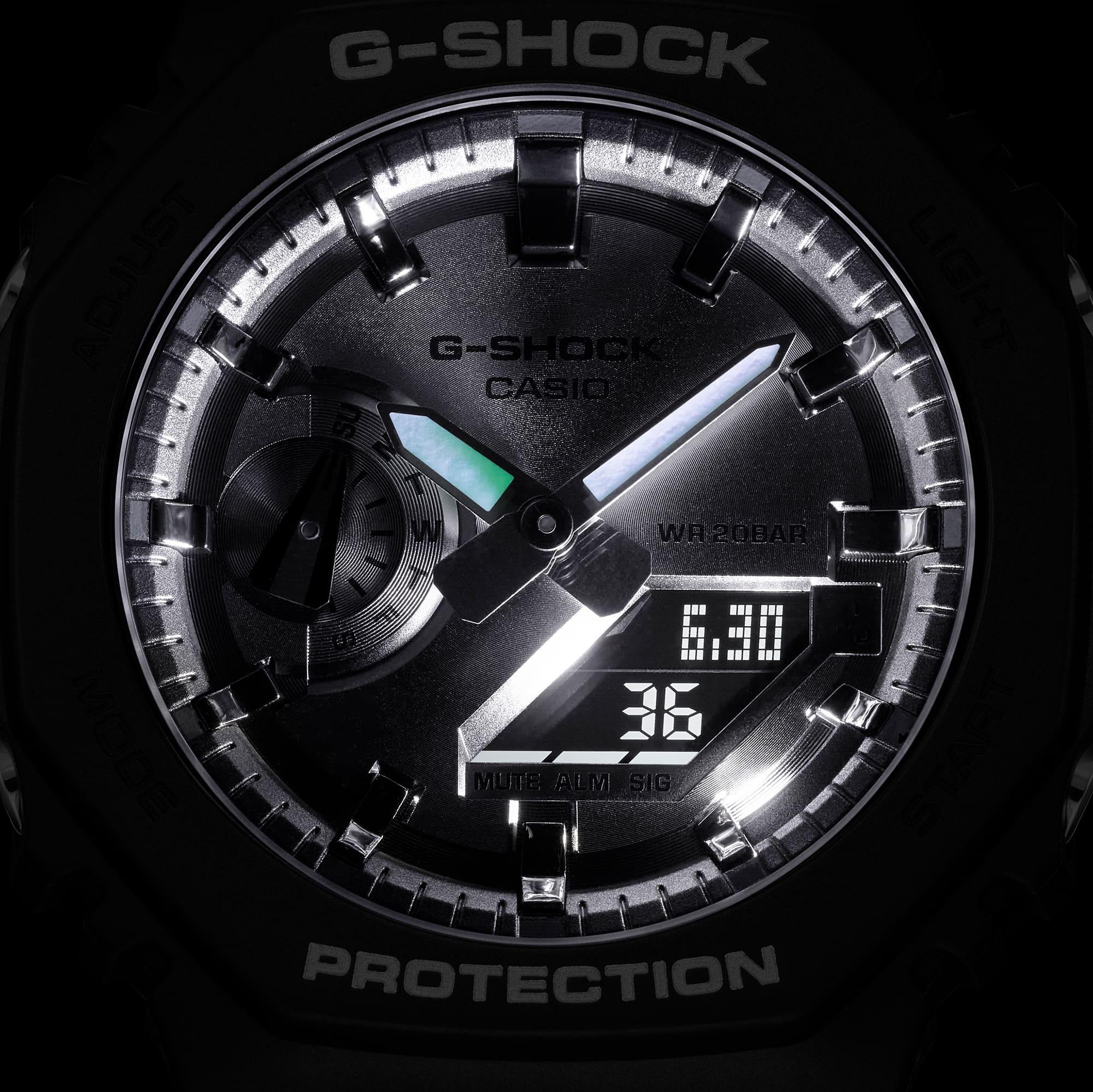 G-SHOCK GA-2100SB-1AER G-SHOCK MATTE BLACK AND SILVER zegarek sportowy G-SHOCK Original - miniatura 6
