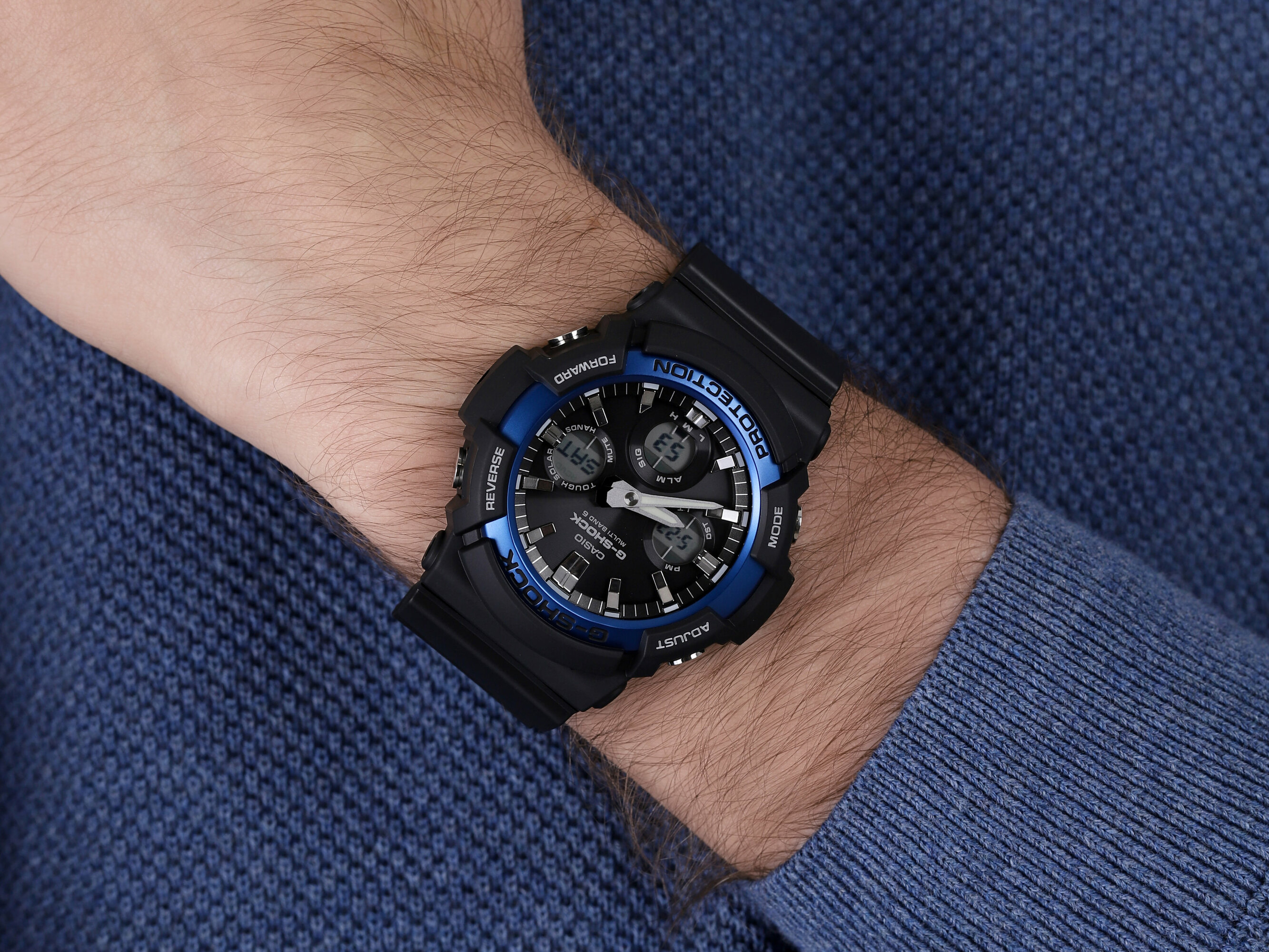 G-SHOCK GAW-100B-1A2ER zegarek czarny sportowy G-SHOCK Original pasek