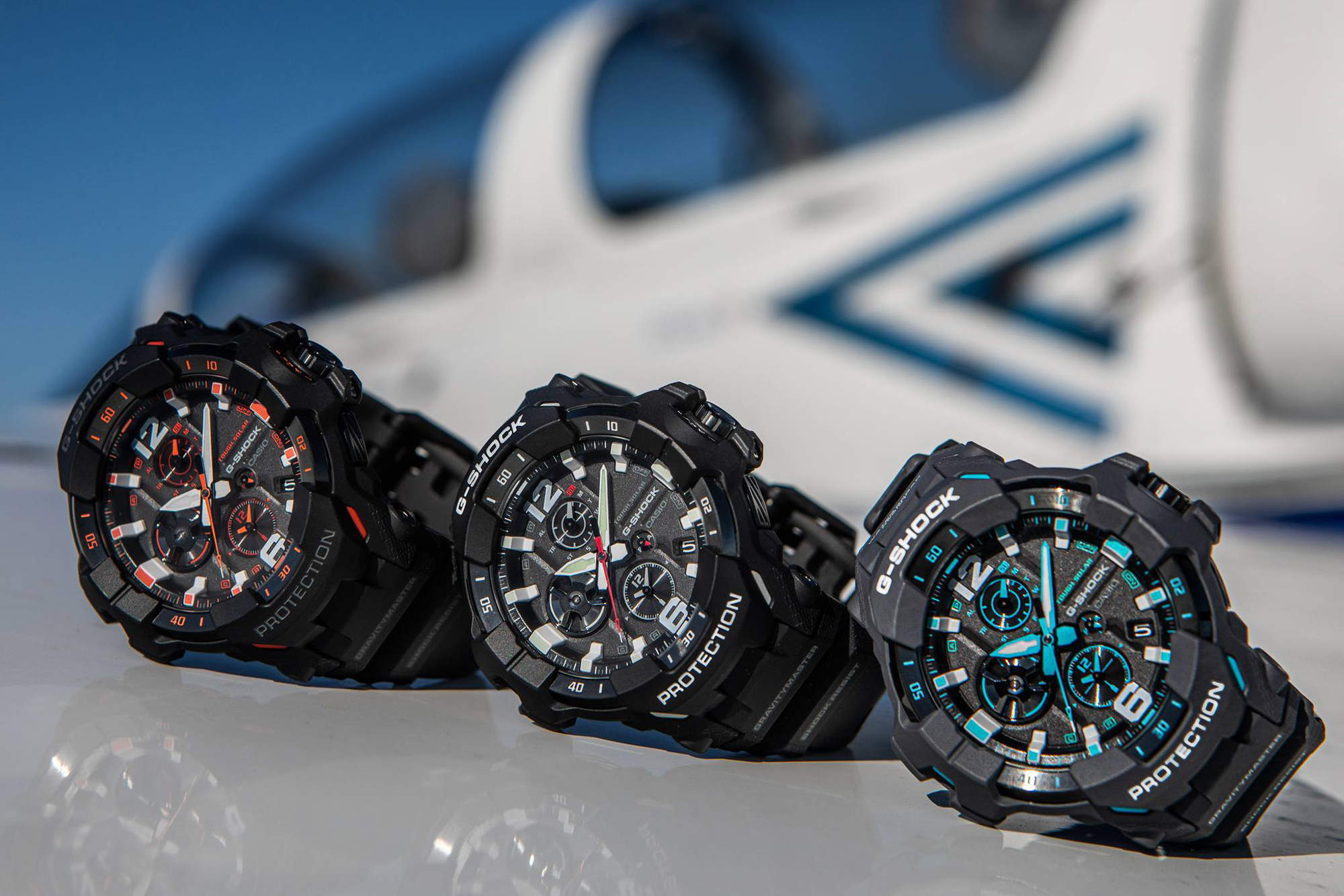 G-SHOCK GR-B300-8A2ER GRAVITYMASTER TOUGH SOLAR BLUETOOTH G-SHOCK Master of G sportowy zegarek szary