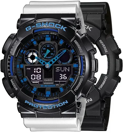 G-SHOCK SET GA-100-1A2ER + BEZEL 10407691 + PASEK 10347710 G-SHOCK Original - zdjęcie 1