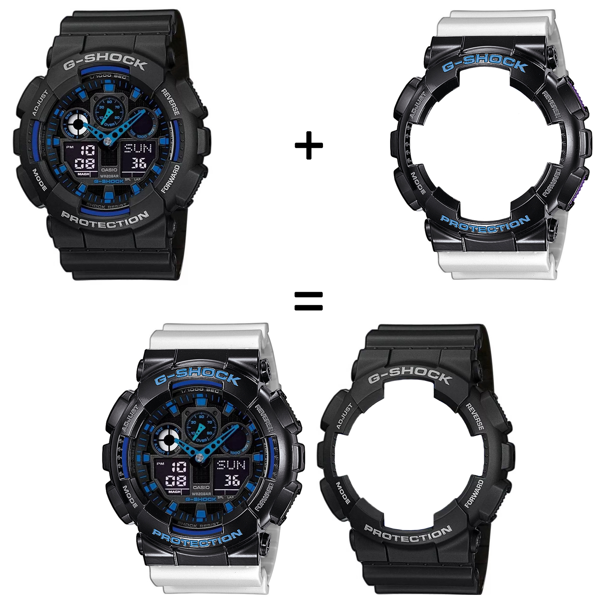 G-SHOCK SET GA-100-1A2ER + BEZEL 10407691 + PASEK 10347710 zegarek męski G-SHOCK Original - miniatura 2