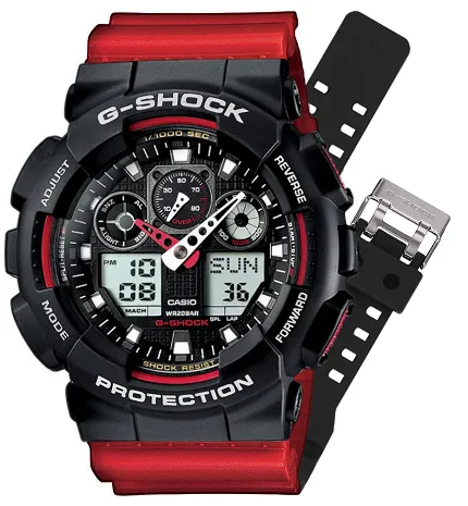 G-SHOCK SET GA-100-1A4ER + PASEK 10395226 G-SHOCK Original Red Giant - zdjęcie 1