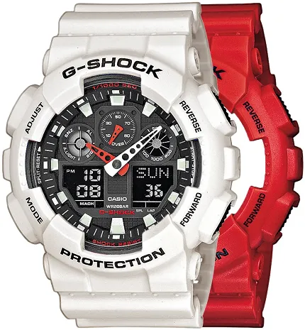 G-SHOCK SET GA-100B-4AER + BEZEL 10395292 + PASEK 10395227 G-SHOCK Original - zdjęcie 1