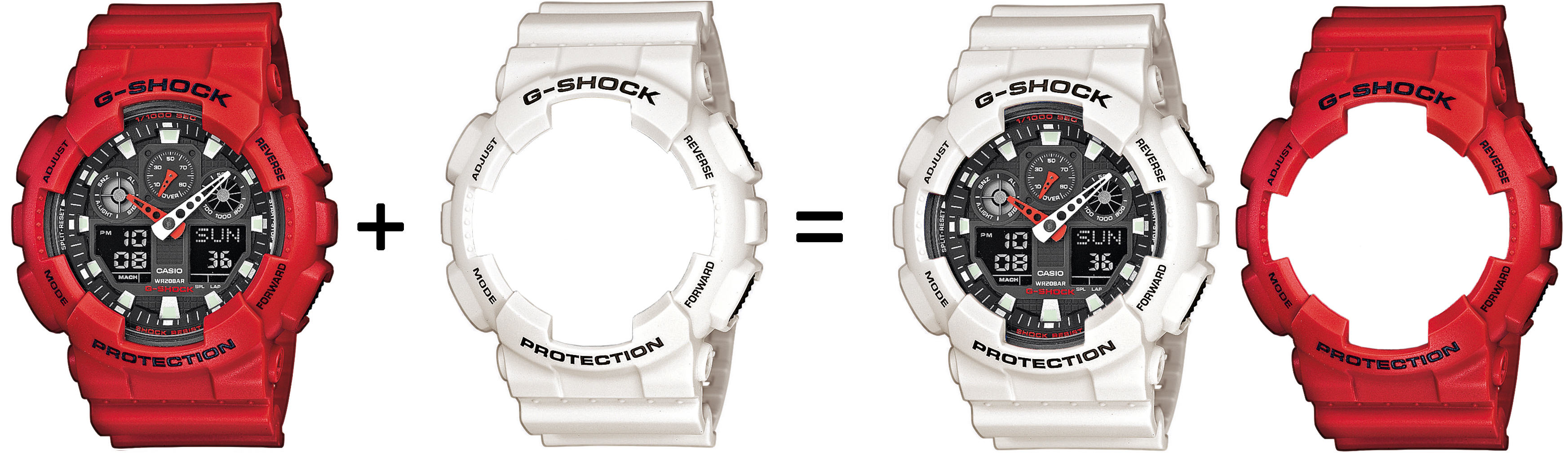 G-SHOCK SET GA-100B-4AER + BEZEL 10395292 + PASEK 10395227 zegarek męski G-SHOCK Original - miniatura 2
