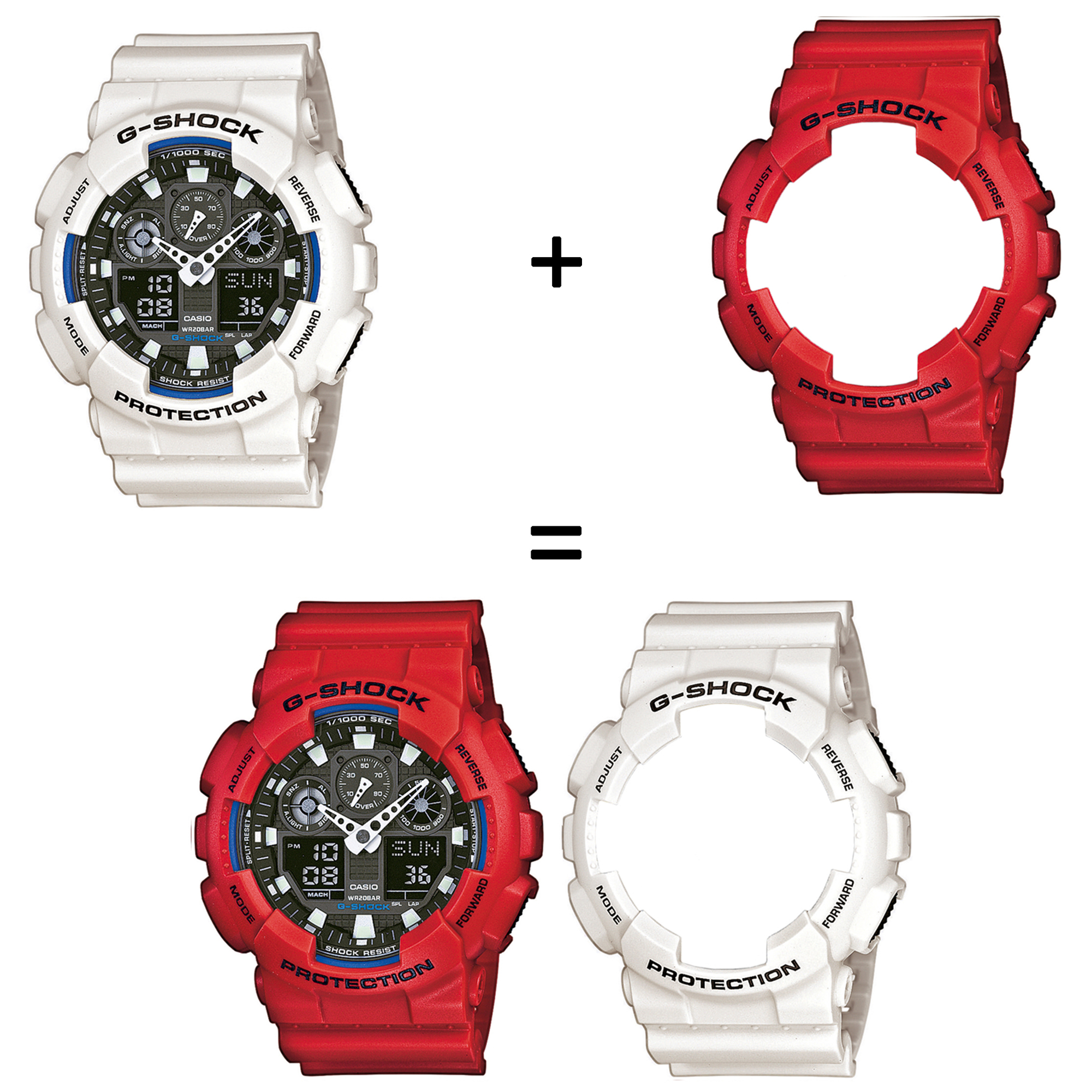 G-SHOCK SET GA-100B-7AER + BEZEL 10395289 + PASEK 10395226 męski zegarek G-SHOCK Original pasek - miniatura 3