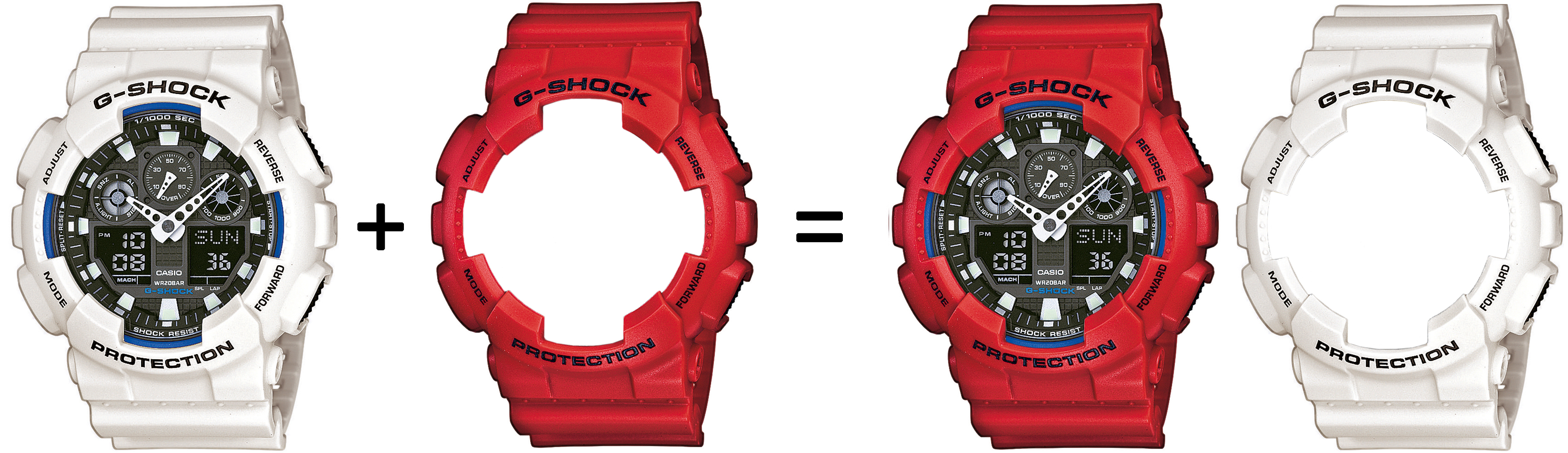 G-SHOCK SET GA-100B-7AER + BEZEL 10395289 + PASEK 10395226 zegarek męski G-SHOCK Original - miniatura 2