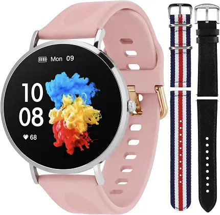 Garett 5904238484531-PAY-PINK Damskie Smartwatch Garett Verona na Różowym Pasku Garett Pay + 2 Paski