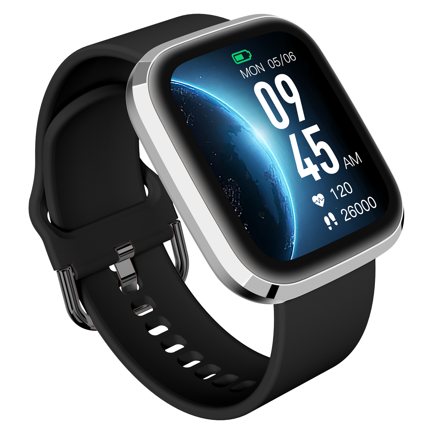 Garett 5904238484890 zegarek srebrny sportowy Smartwatch pasek - miniatura 5