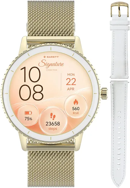 Garett 5904238485057 Garett Smartwatch Garett Signature Grace Złoty mesh - zdjęcie 1