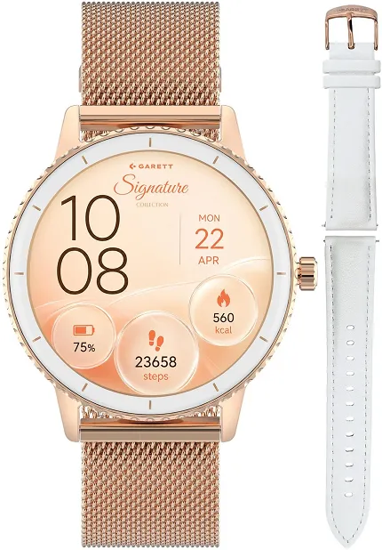 Garett 5904238485064 Garett Smartwatch Garett Signature Grace Różowy złoty mesh - zdjęcie 1