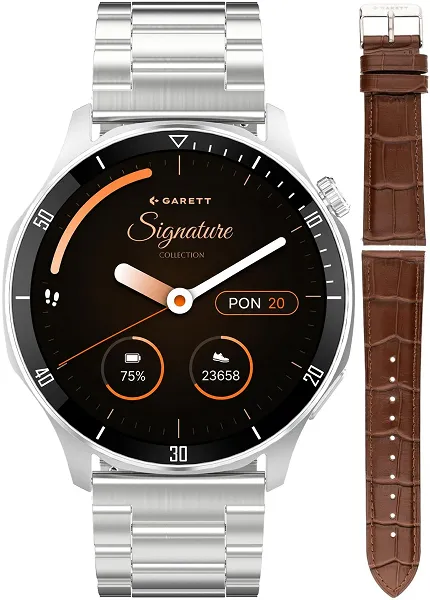 Garett 5904238485132 Garett Smartwatch Garett Signature Prime Srebrny solid - zdjęcie 1