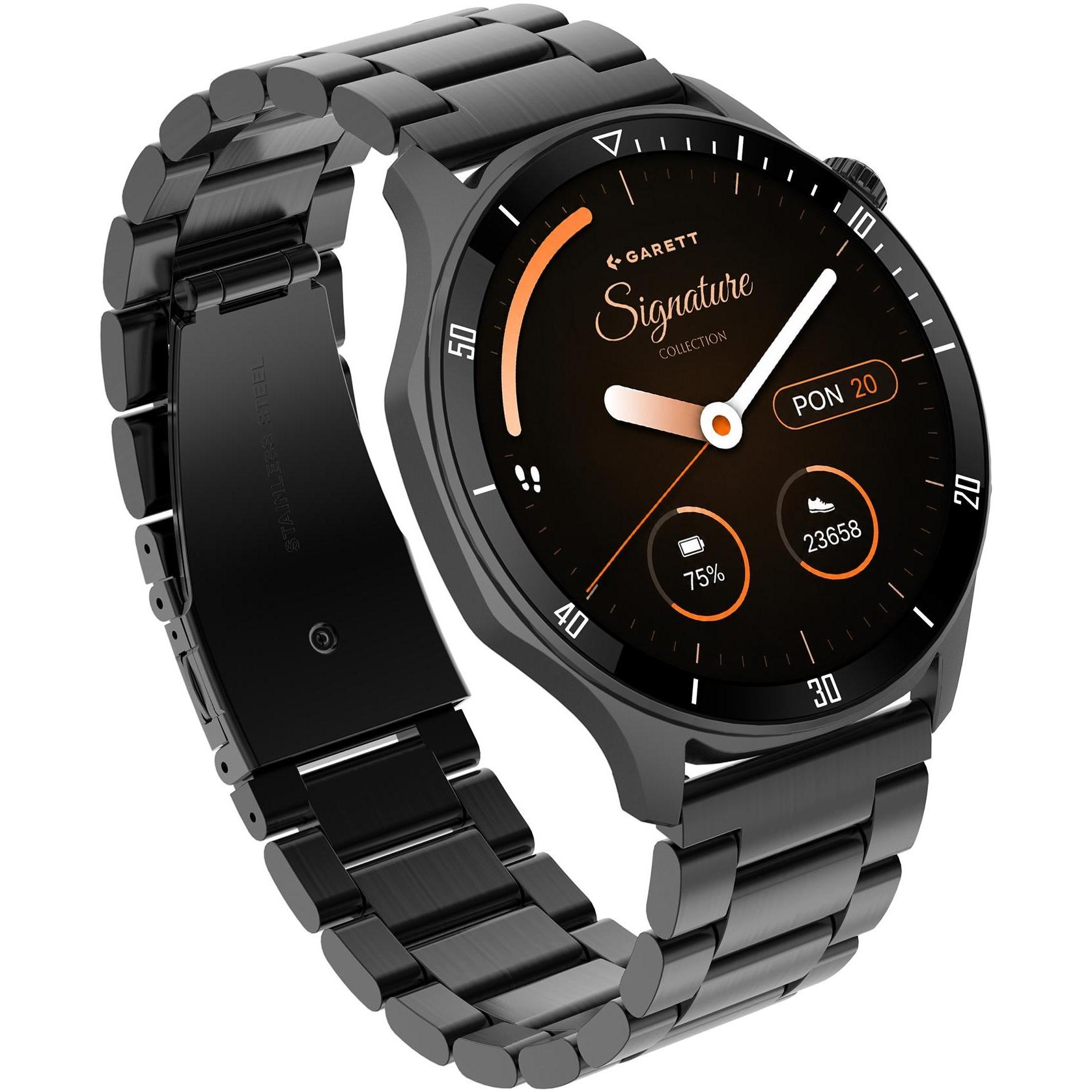 Garett 5904238485149 Męskie Smartwatch Garett Signature Prime Czarny Solid bransoleta - miniatura 3