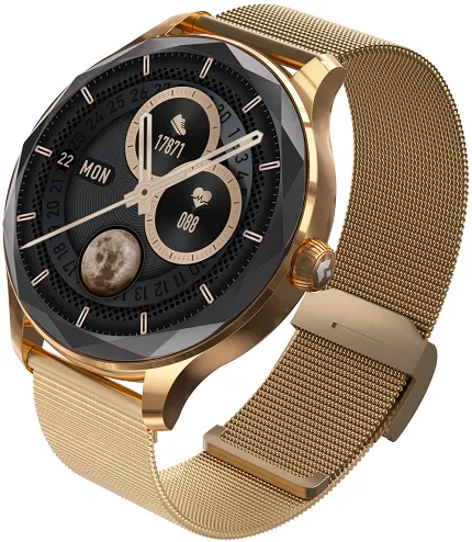 Garett 5904238486115 Smartwatch Smartwatch Garett Viva Różowe Złoto Stalowy + Pasek