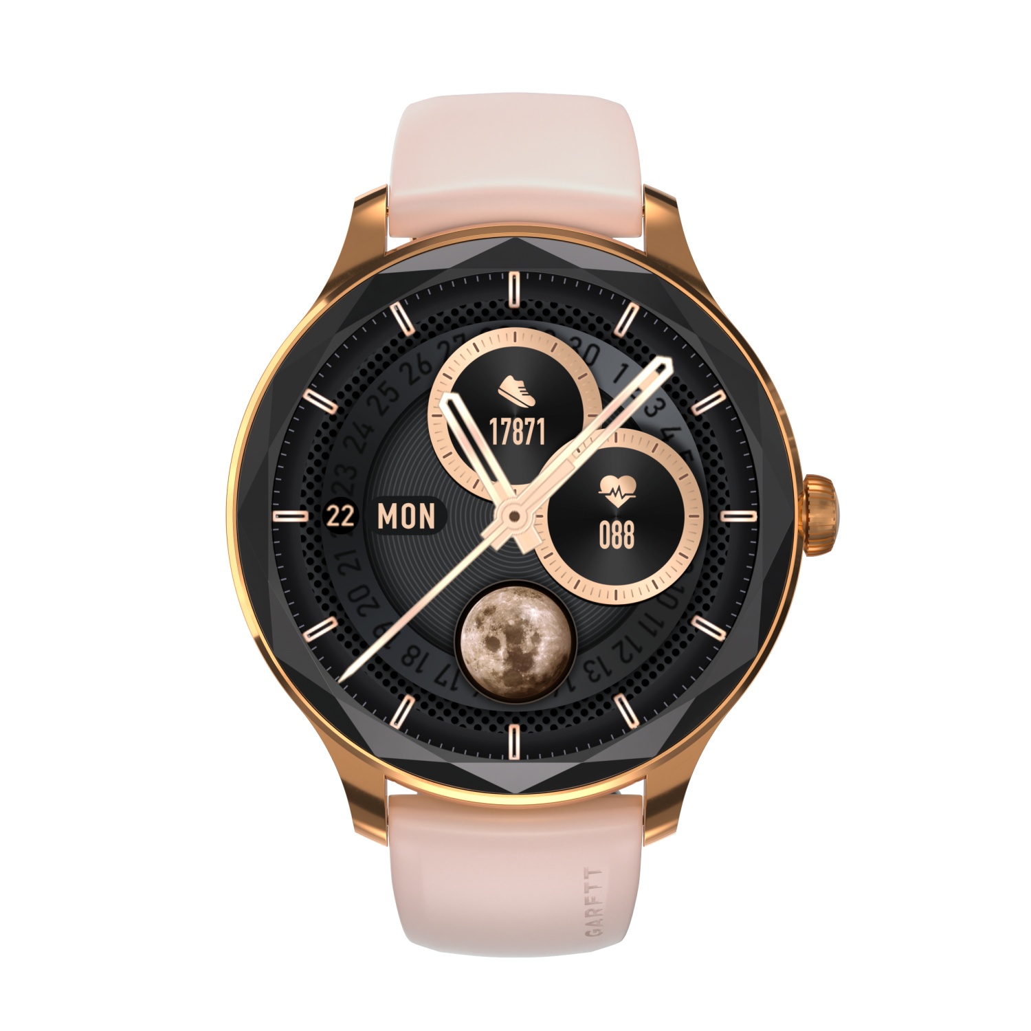 Garett 5904238486115 zegarek różowe złoto sportowy Smartwatch bransoleta