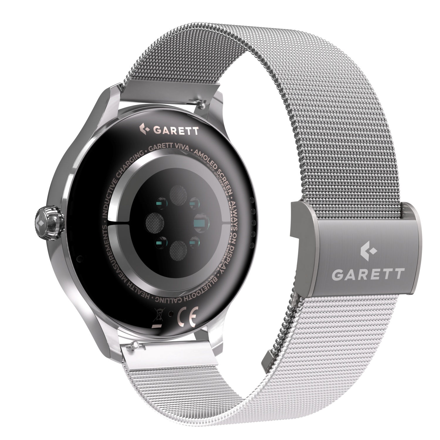 Garett 5904238486122 Smartwatch Smartwatch Garett Viva Srebrny Stalowy + Pasek zegarek damski sportowy z tworzywa sztucznego