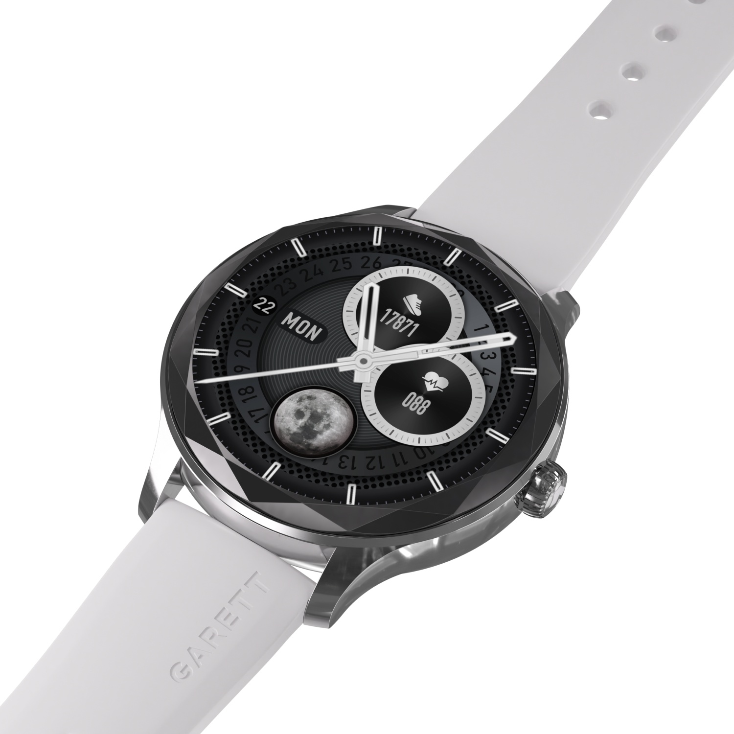 Garett 5904238486122 zegarek srebrny sportowy Smartwatch bransoleta