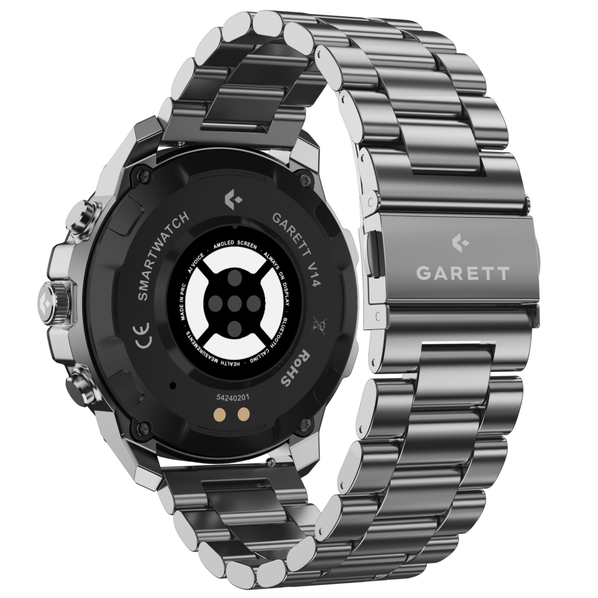 Garett 5904238486849 Męskie V14 Srebrny zegarek męski sportowy mineralne - miniatura 10