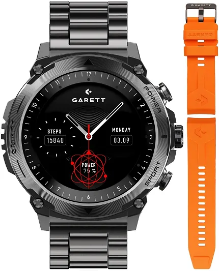 Garett 5904238486856 Garett Smartwatch Garett Atom czarny stalowy