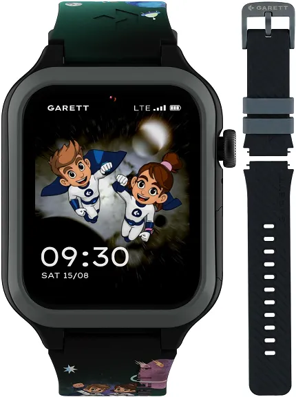 Garett 5904238487266 Garett Smartwatch Garett Kids Essa 2 AI 4G Czarny + Pasek - zdjęcie 1