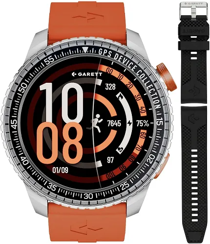 Garett 5904238487365 Garett Smartwatch Garett Compass GPS srebrny - zdjęcie 1