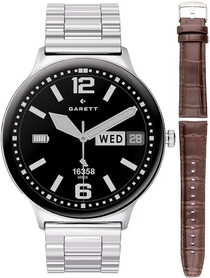 Garett 5904238487563 Garett Smartwatch Garett Quantum Glow srebrny stalowy