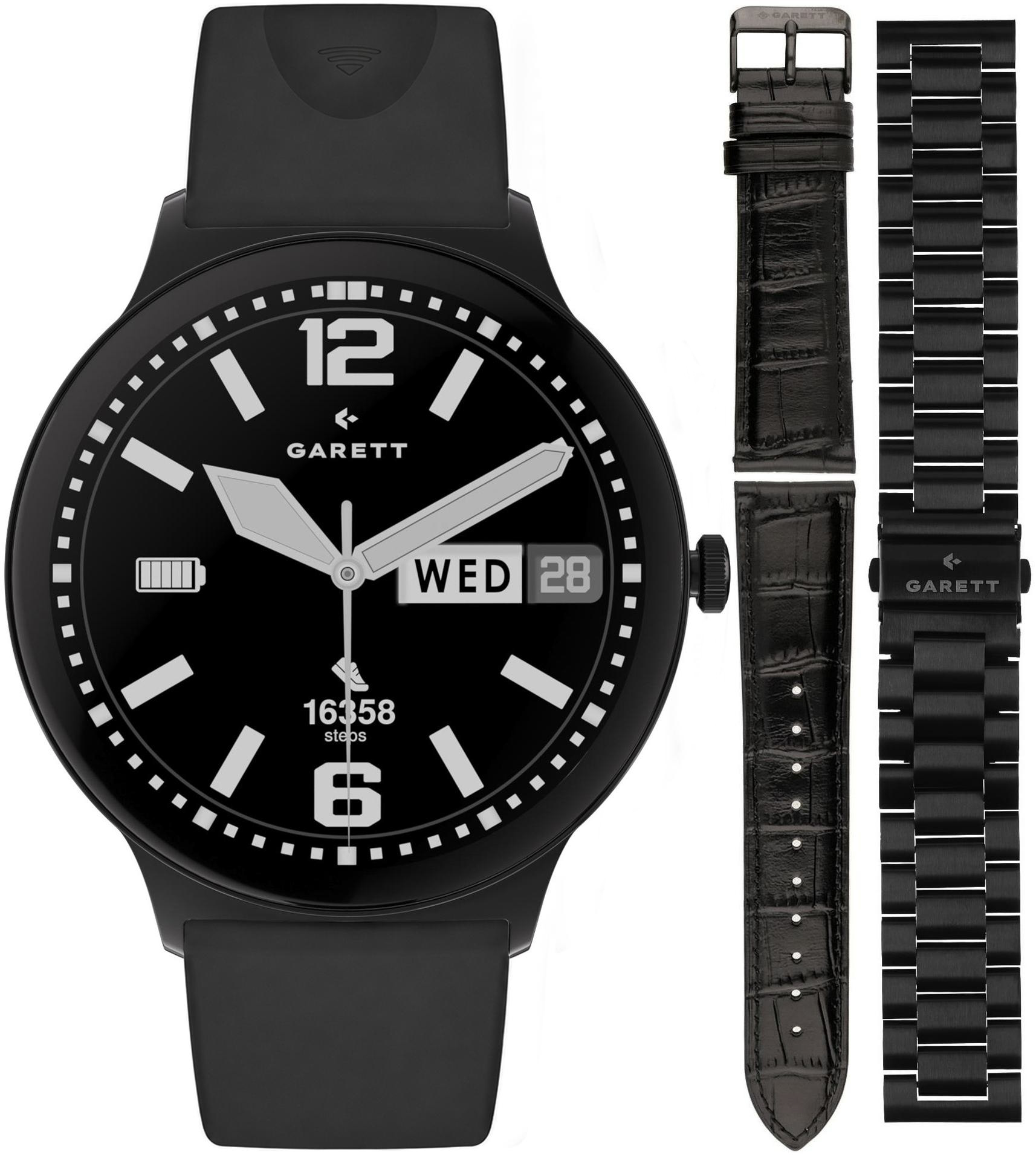 Smartwatch Garett Quantum Glow Srebrny na Pasku Garett Pay zestaw z Bransoletą i Paskiem Garett 5904238487570-PAY-BLACK 