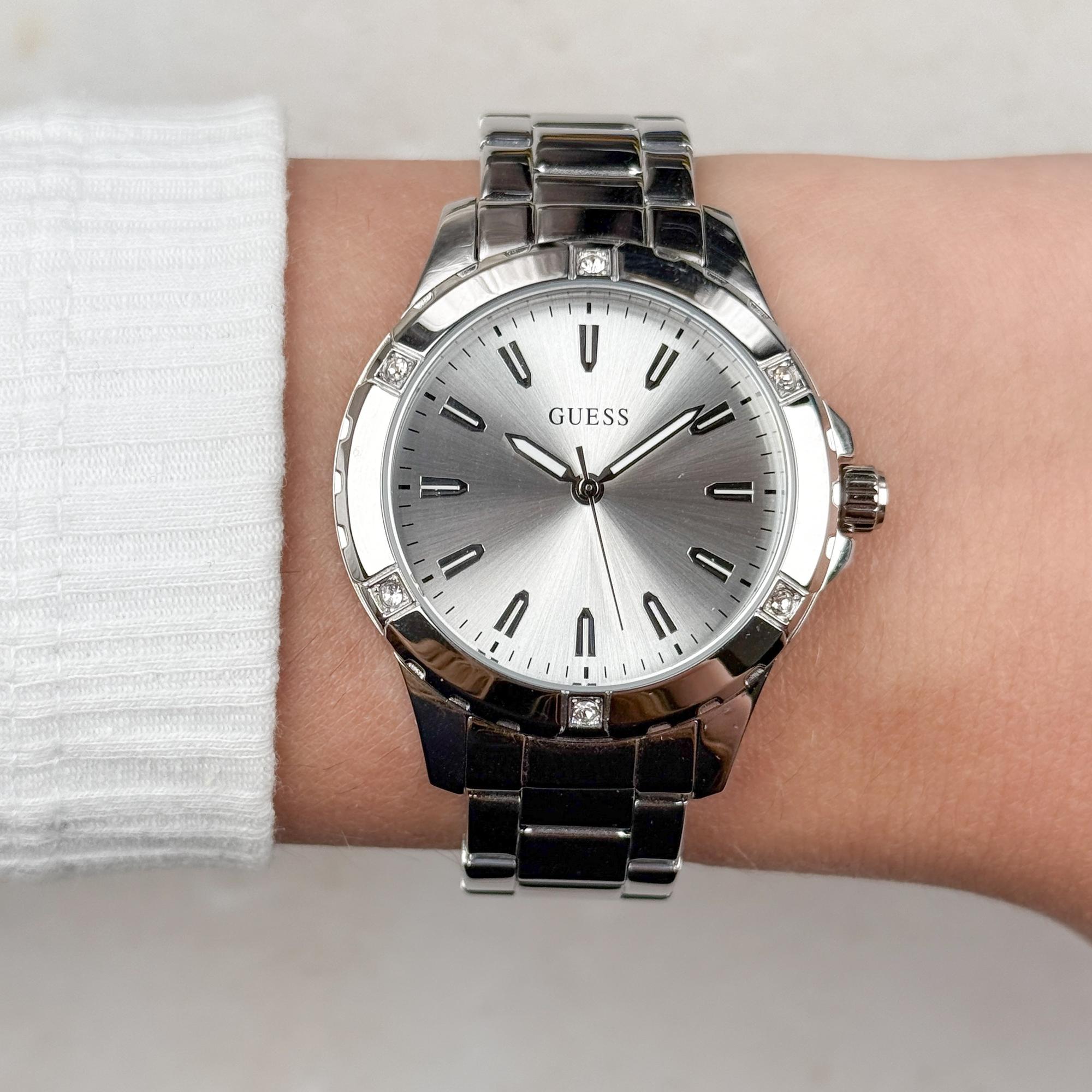 Guess GW0948L6 zegarek srebrny klasyczny Damskie bransoleta