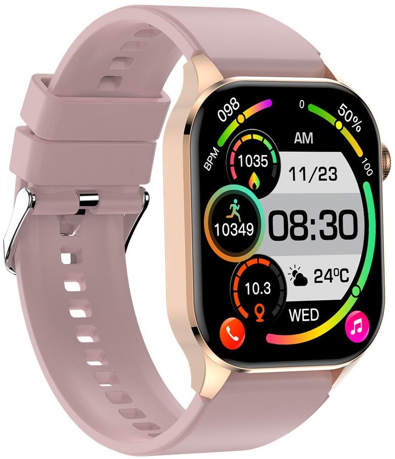 Hagen HB18110539 Smartwatch HB18 Różowe Złoto na Różowym Pasku zegarek klasyczny Smartwatch
