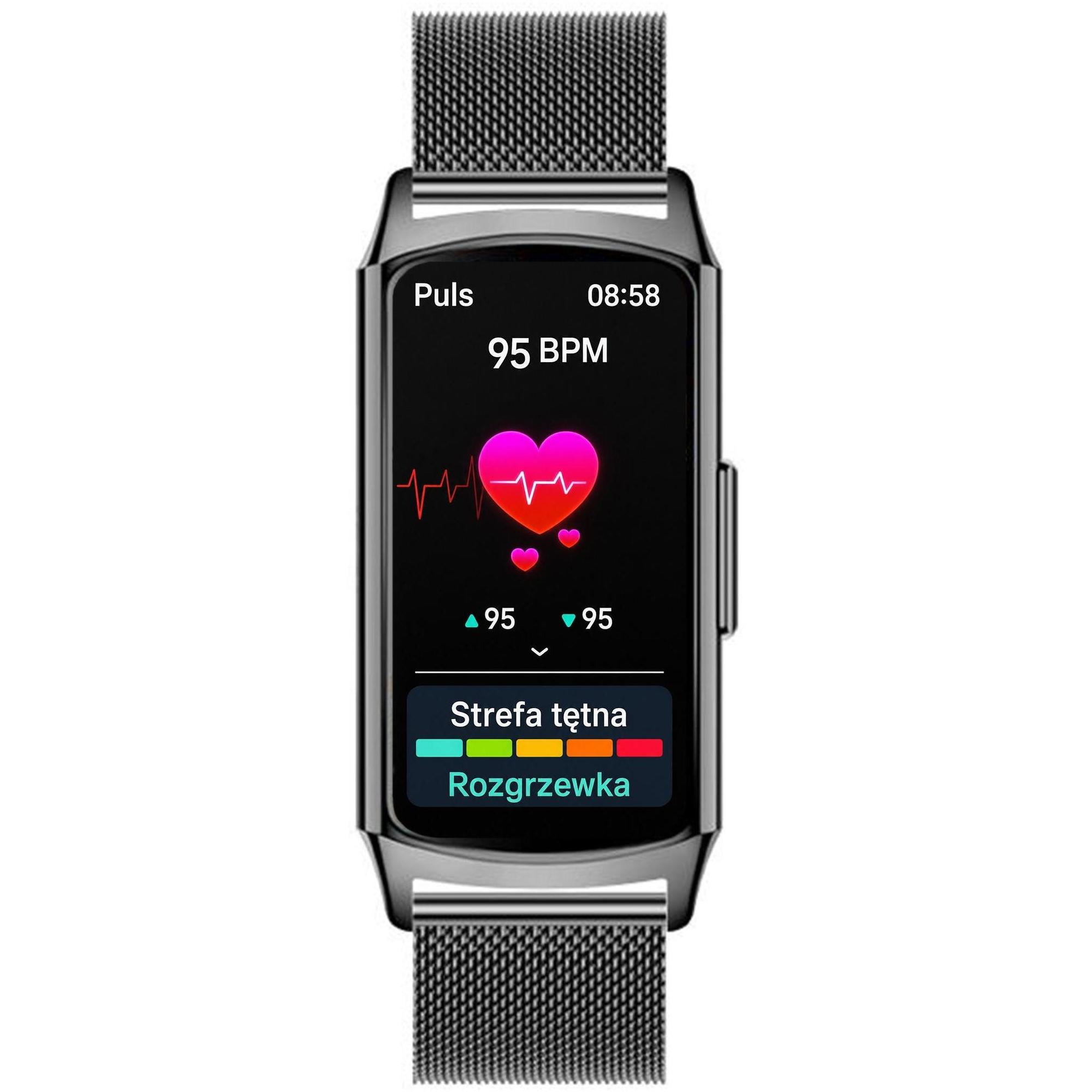 Hagen HB3514144 HB35 Czarna Bransoleta Smartwatch sportowy zegarek czarny