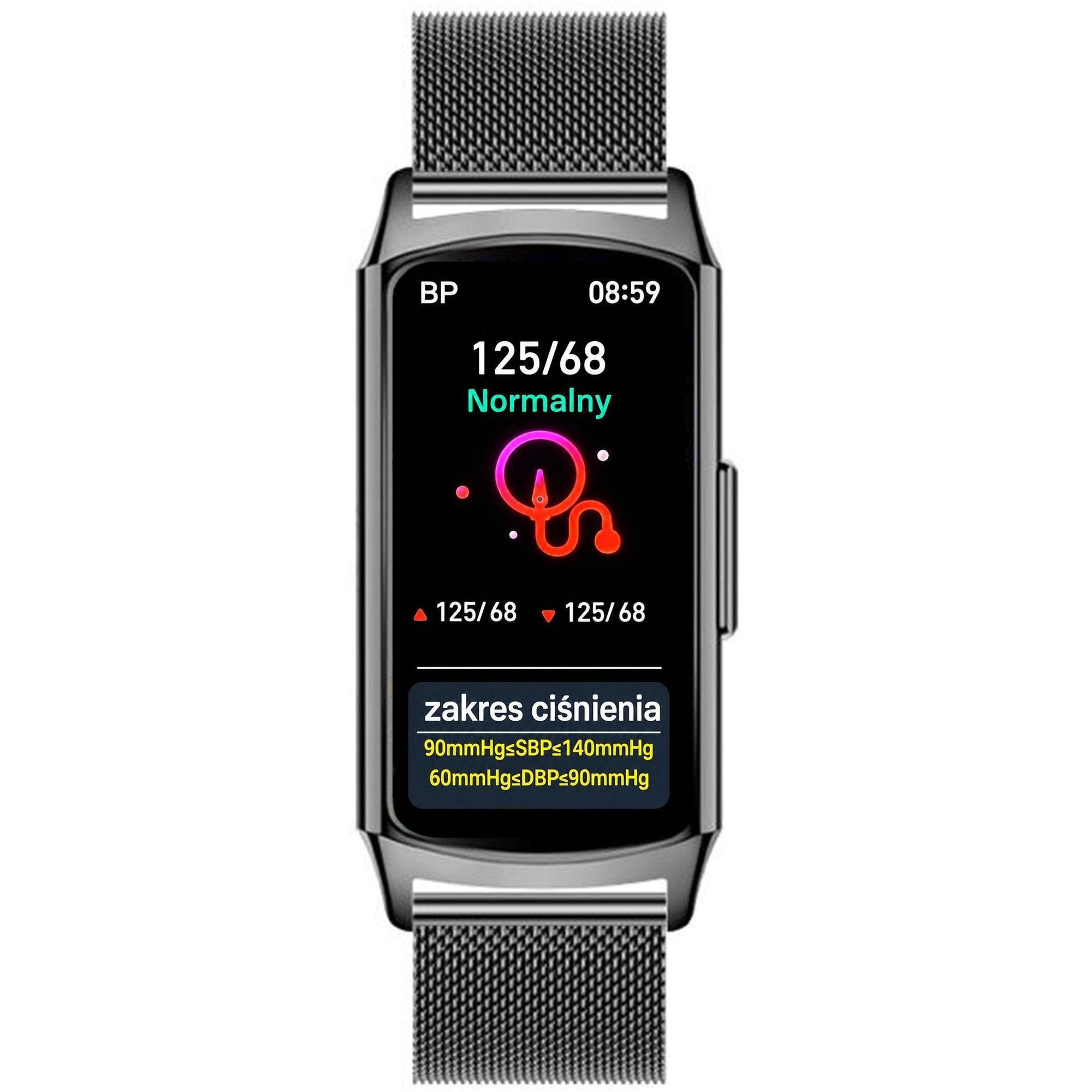 Hagen HB3514144 zegarek czarny sportowy Smartwatch bransoleta