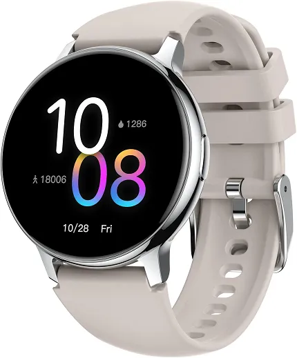 Hagen HB37111531 Smartwatch HB37 Srebrny na Beżowym Pasku - zdjęcie 1