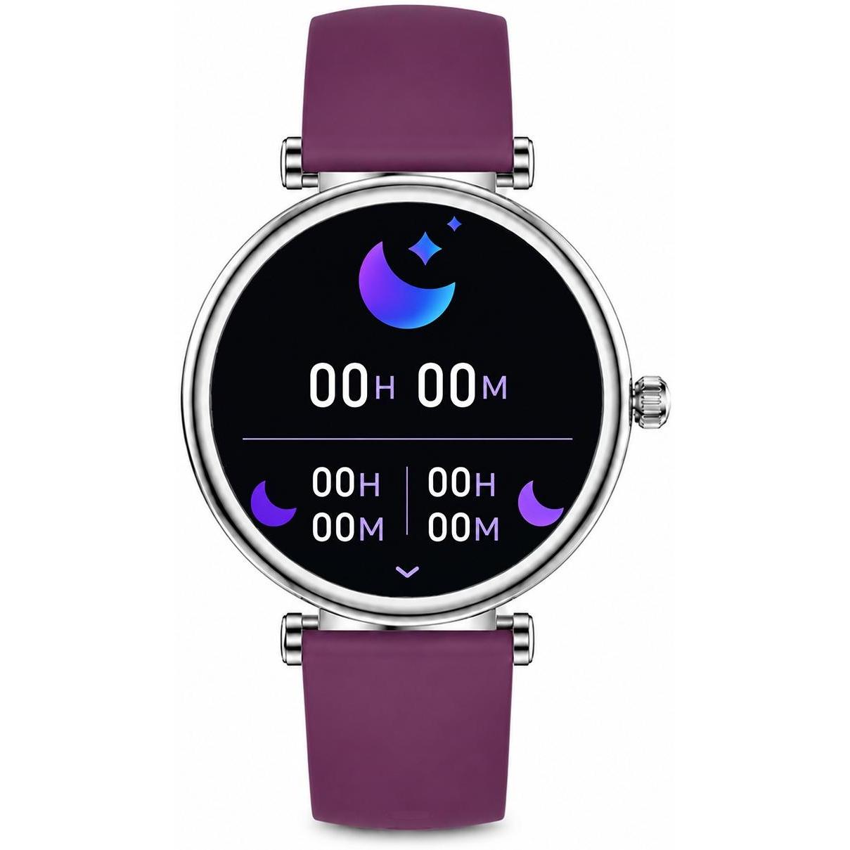 Hagen HB4021153211211-SET HB40 Fioletowy + Pasek i Bransoleta zegarek klasyczny Smartwatch