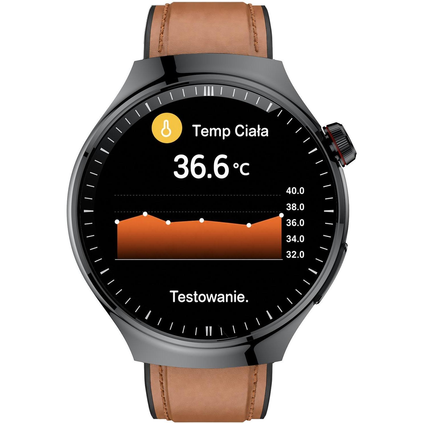 Hagen HB4114533 zegarek czarny klasyczny Smartwatch pasek - miniatura 3