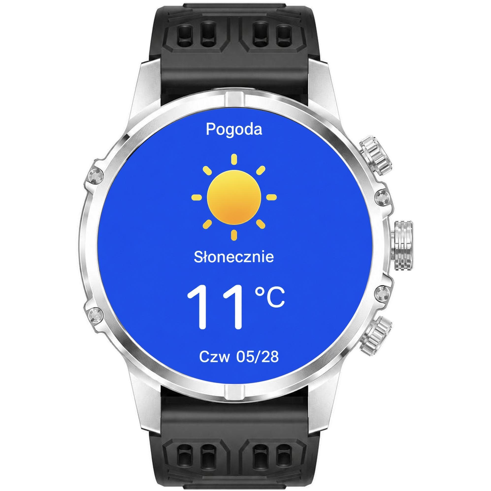 Hagen HB45111134 zegarek srebrny Smartwatch pasek