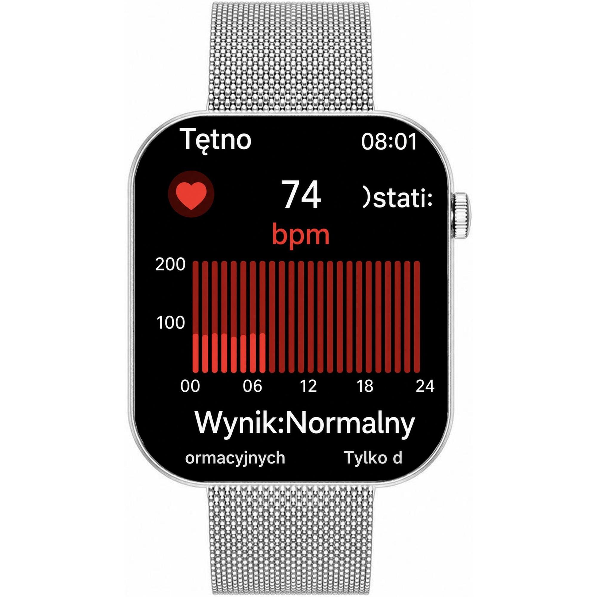 Hagen HB511111411534-SET Smartwatch HB51 Srebrny zestaw z Paskiem zegarek damski z tworzywa sztucznego - miniatura 10