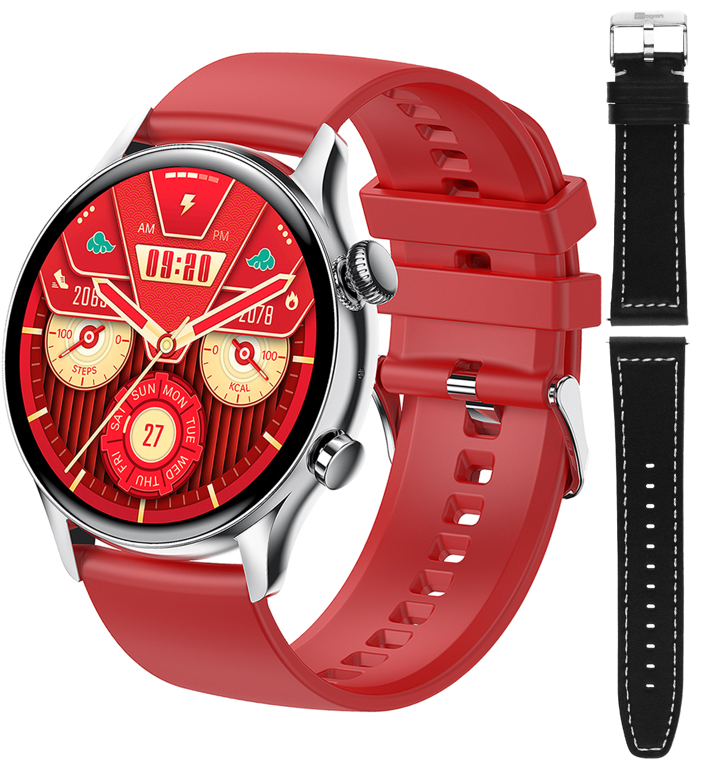 Hagen HC19111535334-SET Smartwatch Smartwatch HC19 srebrny czarny + pasek - miniatura 1
