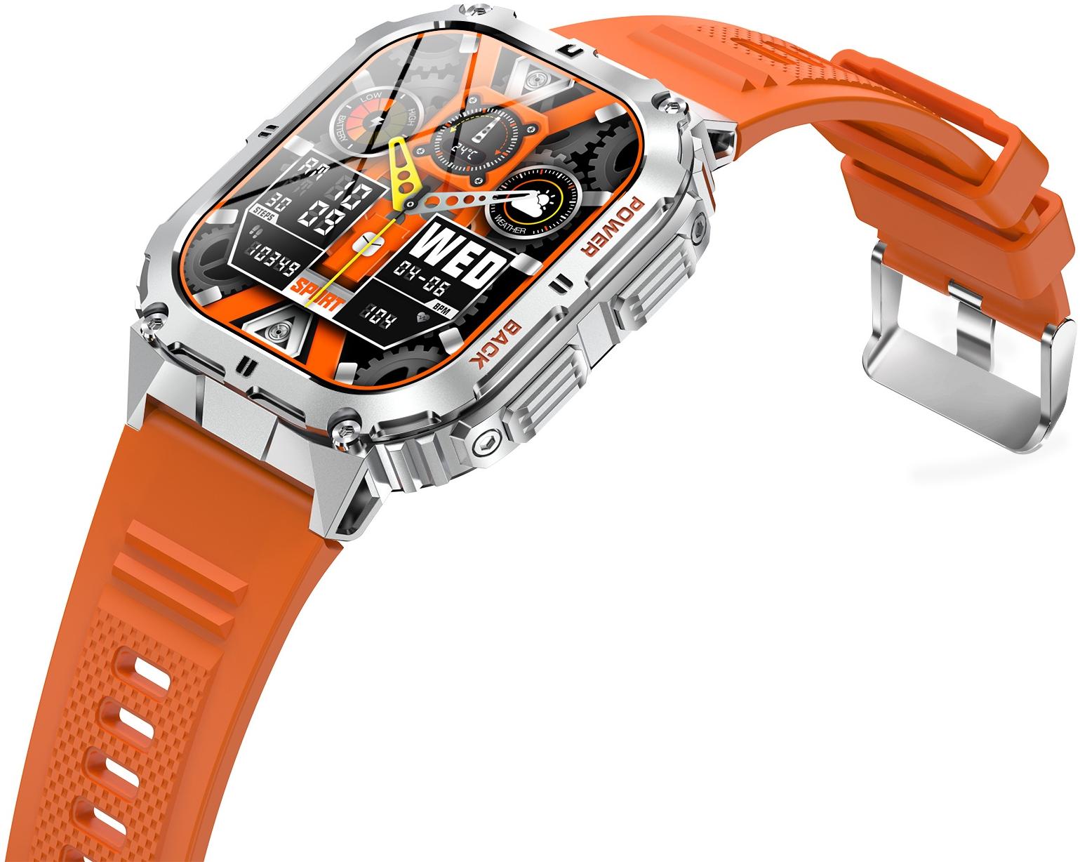 Hagen HC97211534 HC97 Srebrny na Czarnym Pasku + Pasek zegarek sportowy Smartwatch - miniatura 9