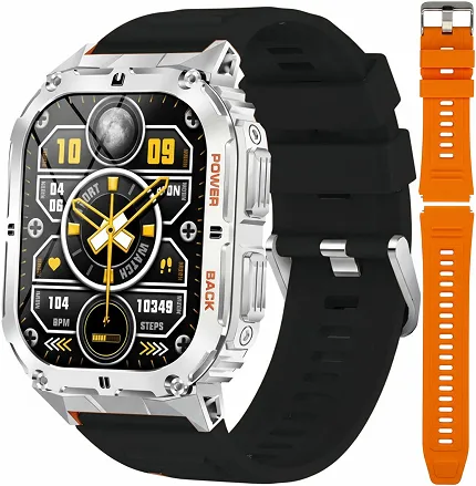 Hagen HC97211534 Smartwatch HC97 Srebrny na Czarnym Pasku + Pasek - zdjęcie 1