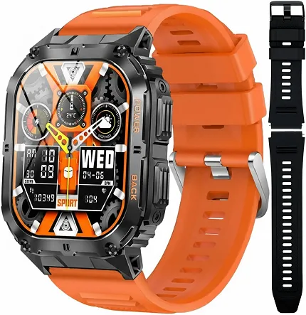 Hagen HC9724538 Smartwatch HC97 Czarny na Pomarańczowym Pasku + Pasek