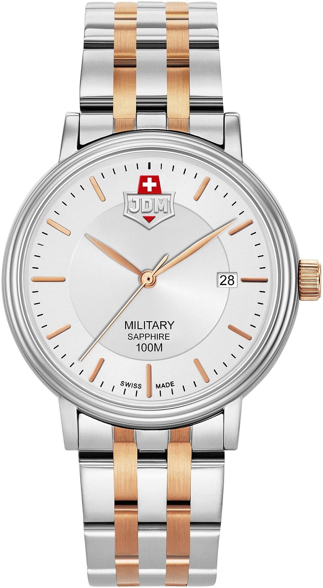 Kilo męski 40 mm z różowozłotymi akcentami JDM Military JDM-WG004-02 