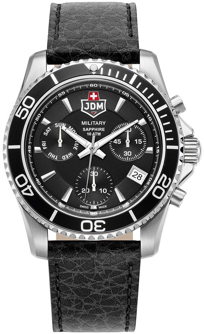 Męski Sierra Chrono 43 mm z dniami tygodnia na pasku JDM Military JDM-WG019-05 