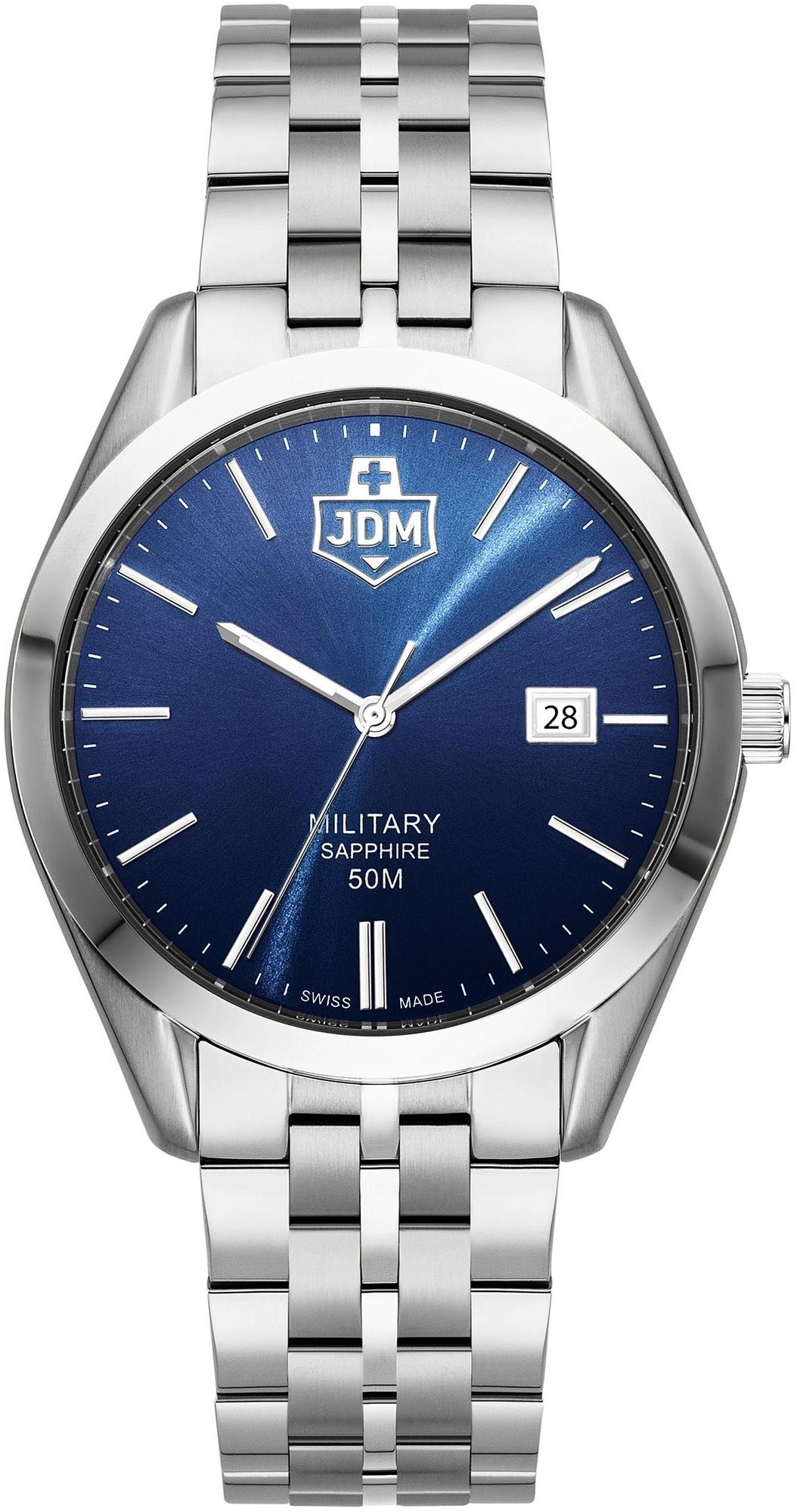 Interlaken męski 41 mm z niebieską tarczą słoneczną JDM Military JDM-WG023-02 