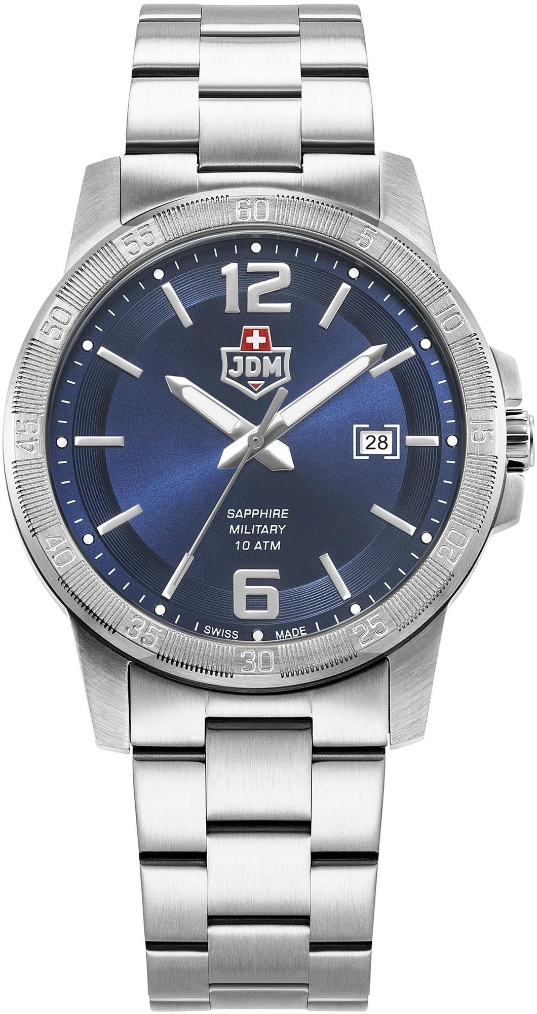 Męski Oscar 42 mm z niebieską tarczą słoneczną JDM Military JDM-WG025-03 